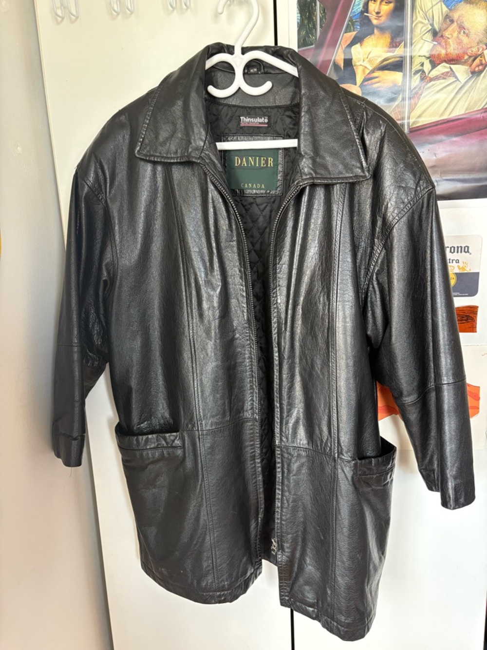 Danier Black Leather Trench Coat